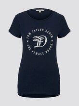 Jersey T-Shirt mit Print - Frauen - Real Navy Blue Jersey T-Shirt mit Print - Frauen - Real Navy Blue - 7 - TOM TAILOR Denim