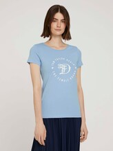 Jersey T-shirt with a print - Women - bel air blue Jersey T-shirt with a print - Women - bel air blue - 1 - TOM TAILOR Denim