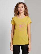 Jersey T-Shirt aus Bio-Baumwolle - Frauen - Golden Summer Yellow Jersey T-Shirt aus Bio-Baumwolle - Frauen - Golden Summer Yellow - 1 - TOM TAILOR Denim
