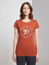 Jersey T-shirt with a print - Women - fox orange Jersey T-shirt with a print - Women - fox orange - 1 - TOM TAILOR Denim