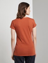 Jersey T-shirt with a print - Women - fox orange Jersey T-shirt with a print - Women - fox orange - 2 - TOM TAILOR Denim