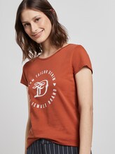 Jersey T-shirt with a print - Women - fox orange Jersey T-shirt with a print - Women - fox orange - 5 - TOM TAILOR Denim