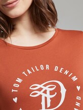 Jersey T-shirt with a print - Women - fox orange Jersey T-shirt with a print - Women - fox orange - 9 - TOM TAILOR Denim