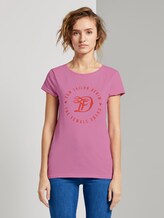 Jersey T-shirt with a print - Women - wild orchid pink Jersey T-shirt with a print - Women - wild orchid pink - 1 - TOM TAILOR Denim