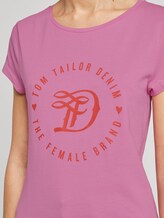 Jersey T-shirt with a print - Women - wild orchid pink Jersey T-shirt with a print - Women - wild orchid pink - 9 - TOM TAILOR Denim