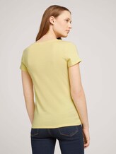 Jersey T-Shirt aus Bio-Baumwolle - Frauen - pale yellow white melange Jersey T-Shirt aus Bio-Baumwolle - Frauen - pale yellow white melange - 2 - TOM TAILOR Denim
