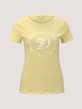 Jersey T-Shirt aus Bio-Baumwolle - Frauen - pale yellow white melange Jersey T-Shirt aus Bio-Baumwolle - Frauen - pale yellow white melange - 7 - TOM TAILOR Denim