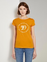 Jersey T-Shirt mit Print - Frauen - orange yellow Jersey T-Shirt mit Print - Frauen - orange yellow - 1 - TOM TAILOR Denim