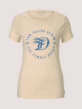 Jersey T-Shirt aus Bio-Baumwolle - Frauen - soft creme beige Jersey T-Shirt aus Bio-Baumwolle - Frauen - soft creme beige - 7 - TOM TAILOR Denim