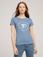 Jersey T-Shirt aus Bio-Baumwolle - Frauen - soft mid blue Jersey T-Shirt aus Bio-Baumwolle - Frauen - soft mid blue - 1 - TOM TAILOR Denim