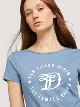 Jersey T-Shirt aus Bio-Baumwolle - Frauen - soft mid blue Jersey T-Shirt aus Bio-Baumwolle - Frauen - soft mid blue - 9 - TOM TAILOR Denim