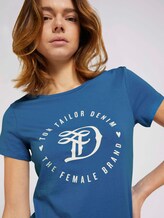 Jersey T-Shirt aus Bio-Baumwolle - Frauen - mid blue Jersey T-Shirt aus Bio-Baumwolle - Frauen - mid blue - 9 - TOM TAILOR Denim