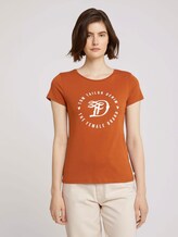 Jersey T-Shirt aus Bio-Baumwolle - Frauen - amber brown Jersey T-Shirt aus Bio-Baumwolle - Frauen - amber brown - 1 - TOM TAILOR Denim