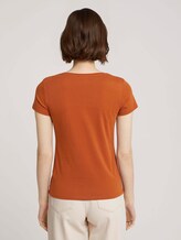 Jersey T-Shirt aus Bio-Baumwolle - Frauen - amber brown Jersey T-Shirt aus Bio-Baumwolle - Frauen - amber brown - 2 - TOM TAILOR Denim