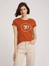 Jersey T-Shirt aus Bio-Baumwolle - Frauen - amber brown Jersey T-Shirt aus Bio-Baumwolle - Frauen - amber brown - 5 - TOM TAILOR Denim