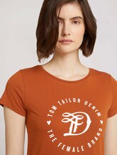 Jersey T-Shirt aus Bio-Baumwolle - Frauen - amber brown Jersey T-Shirt aus Bio-Baumwolle - Frauen - amber brown - 9 - TOM TAILOR Denim