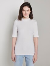 T-Shirt mit Stehkragen - Frauen - Off White T-Shirt mit Stehkragen - Frauen - Off White - 1 - TOM TAILOR Denim