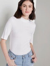 T-Shirt mit Stehkragen - Frauen - Off White T-Shirt mit Stehkragen - Frauen - Off White - 5 - TOM TAILOR Denim