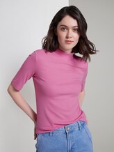 T-shirt with a stand-up collar - Women - wild orchid pink T-shirt with a stand-up collar - Women - wild orchid pink - 5 - TOM TAILOR Denim