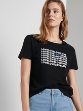 T-Shirt mit Love-Print - Frauen - Deep Black T-Shirt mit Love-Print - Frauen - Deep Black - 5 - TOM TAILOR Denim