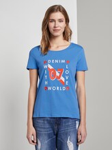 T-Shirt mit Love-Print - Frauen - water sport blue T-Shirt mit Love-Print - Frauen - water sport blue - 1 - TOM TAILOR Denim
