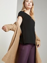 Cut-Out T-Shirt mit Bio-Baumwolle - Frauen - Deep Black Cut-Out T-Shirt mit Bio-Baumwolle - Frauen - Deep Black - 5 - TOM TAILOR Denim
