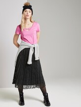 Biologisch T-shirt met vetersluiting - Vrouwen - wild orchid pink Biologisch T-shirt met vetersluiting - Vrouwen - wild orchid pink - 3 - TOM TAILOR Denim