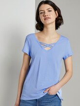 Cut-Out T-Shirt mit Bio-Baumwolle - Frauen - fresh light blue Cut-Out T-Shirt mit Bio-Baumwolle - Frauen - fresh light blue - 5 - TOM TAILOR Denim