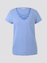 Cut-Out T-Shirt mit Bio-Baumwolle - Frauen - fresh light blue Cut-Out T-Shirt mit Bio-Baumwolle - Frauen - fresh light blue - 7 - TOM TAILOR Denim