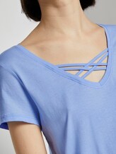 Cut-Out T-Shirt mit Bio-Baumwolle - Frauen - fresh light blue Cut-Out T-Shirt mit Bio-Baumwolle - Frauen - fresh light blue - 9 - TOM TAILOR Denim
