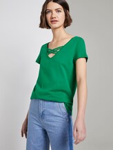 Organic T-shirt with lacing - Women - fresh bright green Organic T-shirt with lacing - Women - fresh bright green - 5 - TOM TAILOR Denim