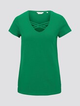 Organic T-shirt with lacing - Women - fresh bright green Organic T-shirt with lacing - Women - fresh bright green - 7 - TOM TAILOR Denim