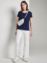 Jersey T-Shirt mit Kontrast-Details - Frauen - Real Navy Blue Jersey T-Shirt mit Kontrast-Details - Frauen - Real Navy Blue - 3 - TOM TAILOR Denim