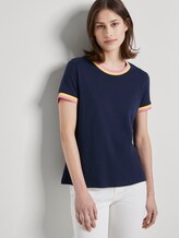 Jersey T-Shirt mit Kontrast-Details - Frauen - Real Navy Blue Jersey T-Shirt mit Kontrast-Details - Frauen - Real Navy Blue - 5 - TOM TAILOR Denim