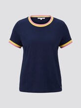 Jersey T-Shirt mit Kontrast-Details - Frauen - Real Navy Blue Jersey T-Shirt mit Kontrast-Details - Frauen - Real Navy Blue - 7 - TOM TAILOR Denim