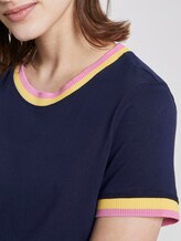Jersey T-Shirt mit Kontrast-Details - Frauen - Real Navy Blue Jersey T-Shirt mit Kontrast-Details - Frauen - Real Navy Blue - 9 - TOM TAILOR Denim