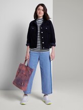 Gestreiftes T-Shirt mit Stehkragen - Frauen - navy light blue stripe Gestreiftes T-Shirt mit Stehkragen - Frauen - navy light blue stripe - 3 - TOM TAILOR Denim
