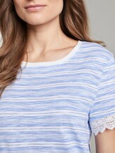 Gestreept T-shirt met gehaakte details - Vrouwen - light blue white stripe Gestreept T-shirt met gehaakte details - Vrouwen - light blue white stripe - 9 - TOM TAILOR Denim