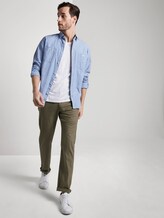 Travis Regular Hose aus Leinengemisch mit Kordelband - Männer - Olive Night Green Travis Regular Hose aus Leinengemisch mit Kordelband - Männer - Olive Night Green - 3 - TOM TAILOR