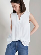 Ärmellose Bluse mit Henley-Ausschnitt - Frauen - Off White Ärmellose Bluse mit Henley-Ausschnitt - Frauen - Off White - 5 - TOM TAILOR Denim