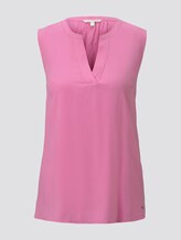 Ärmellose Bluse mit Henley-Ausschnitt - Frauen - wild orchid pink Ärmellose Bluse mit Henley-Ausschnitt - Frauen - wild orchid pink - 7 - TOM TAILOR Denim