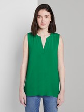 Ärmellose Bluse mit Henley-Ausschnitt - Frauen - fresh bright green Ärmellose Bluse mit Henley-Ausschnitt - Frauen - fresh bright green - 1 - TOM TAILOR Denim