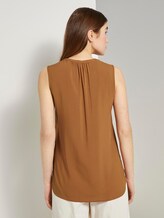 Ärmellose Bluse mit Henley-Ausschnitt - Frauen - mango brown Ärmellose Bluse mit Henley-Ausschnitt - Frauen - mango brown - 2 - TOM TAILOR Denim
