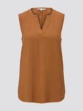 Ärmellose Bluse mit Henley-Ausschnitt - Frauen - mango brown Ärmellose Bluse mit Henley-Ausschnitt - Frauen - mango brown - 7 - TOM TAILOR Denim
