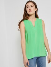 Sleeveless blouse with a Henley neckline - Women - amaranthus green Sleeveless blouse with a Henley neckline - Women - amaranthus green - 5 - TOM TAILOR Denim