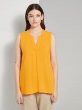 Ärmellose Bluse mit Henley-Ausschnitt - Frauen - orange yellow Ärmellose Bluse mit Henley-Ausschnitt - Frauen - orange yellow - 1 - TOM TAILOR Denim