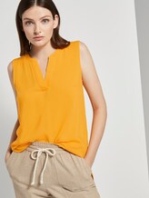 Ärmellose Bluse mit Henley-Ausschnitt - Frauen - orange yellow Ärmellose Bluse mit Henley-Ausschnitt - Frauen - orange yellow - 5 - TOM TAILOR Denim