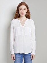 Tunikabluse mit Brusttaschen - Frauen - Off White Tunikabluse mit Brusttaschen - Frauen - Off White - 1 - TOM TAILOR Denim