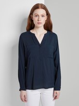 Tunikabluse mit Brusttaschen - Frauen - Real Navy Blue Tunikabluse mit Brusttaschen - Frauen - Real Navy Blue - 1 - TOM TAILOR Denim