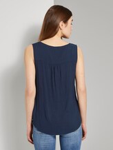 Ärmellose Bluse mit Spitze - Frauen - Real Navy Blue Ärmellose Bluse mit Spitze - Frauen - Real Navy Blue - 2 - TOM TAILOR Denim